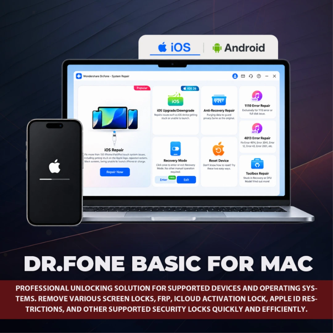 Dr.Fone - WhatsApp Transfer ( iOS And Android ) 1 Year License | 5 Mobile Devices 1 PC