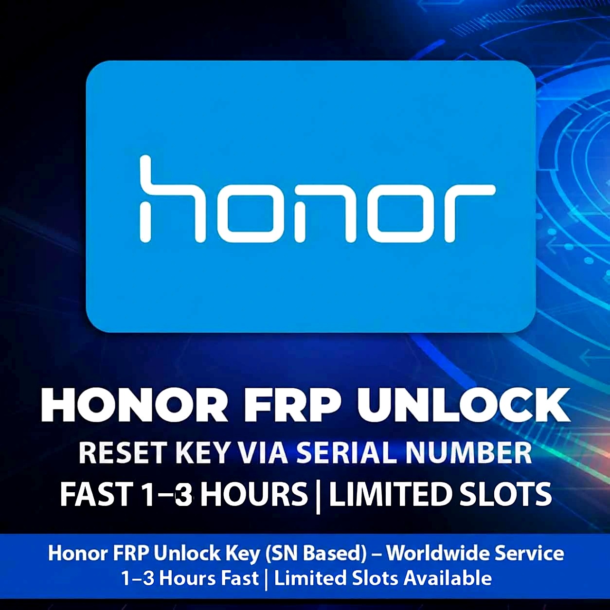 Honor FRP Key Service ON ✅ | Emergency Service | Fast 1–60 Minutes | If Delayed, No Cancel